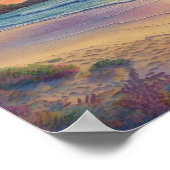 Poster Belles vagues de plage et art du rivage (Coin)