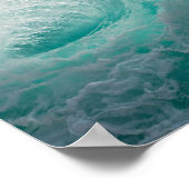 Poster Belles vagues d'océan de mousse Turquoise (Coin)