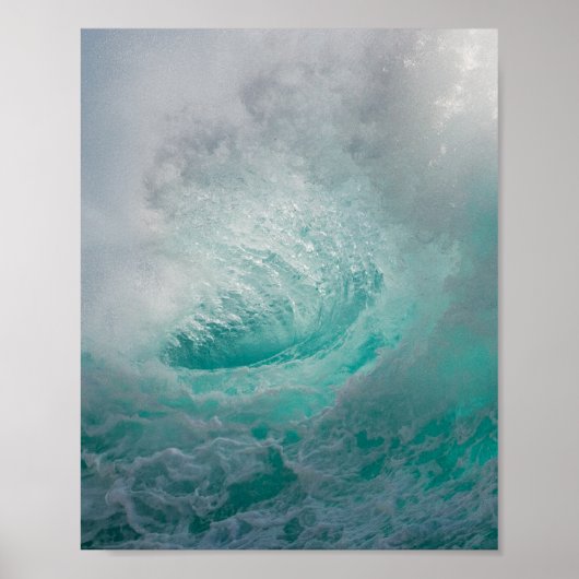 Poster Belles vagues d'océan de mousse Turquoise (Devant)