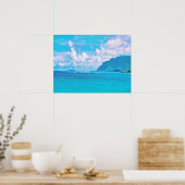 Poster Belles vagues turquoise de l'océan (Cuisine)