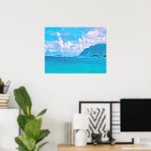 Poster Belles vagues turquoise de l'océan (Bureau à domicile)