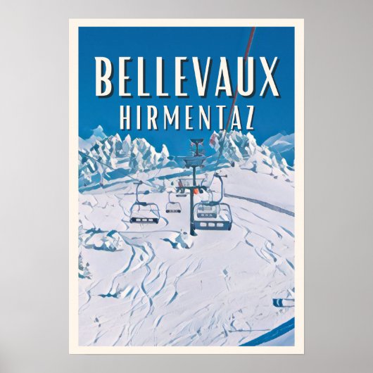 Poster Bellevaux Hirmentaz Station de ski (Devant)