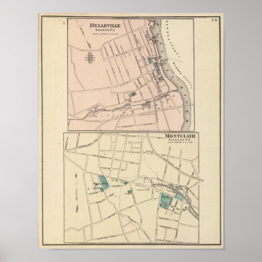 Poster Belleville, Montclair, NJ (Devant)