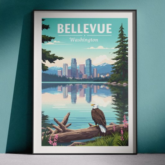 Poster Bellevue Washington vintage