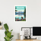 Poster Bellevue Washington vintage (Bureau à domicile)