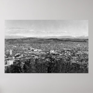 Poster Bellingham, WA Vue de la ville depuis Sehome Hill