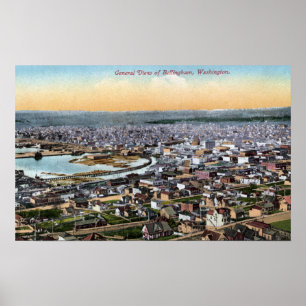 Poster Bellingham, Washington - Aerial of City