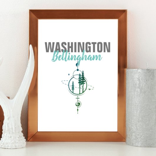 Poster Bellingham Washington Arbres géométriques