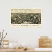 Poster Bellows Falls, VT Carte panoramique - 1880 (Cuisine)