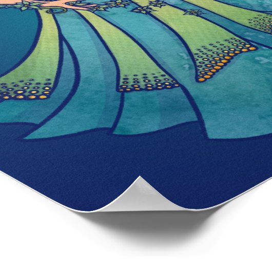 Poster Belly Dancer Ruby Teal Art (Coin)