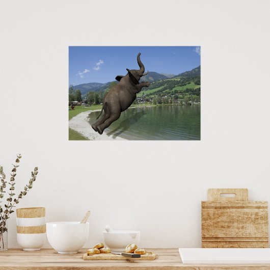 Poster Belly Flop Elephant (Cuisine)