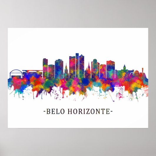 Poster Belo Horizonte Brésil Skyline (Devant)