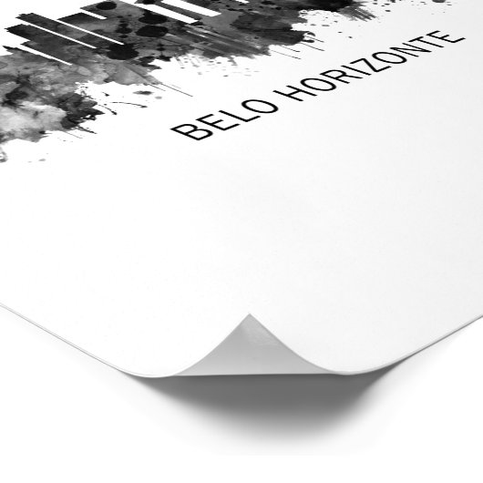 Poster Belo Horizonte Brésil Skyline BW (Coin)