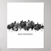 Poster Belo Horizonte Brésil Skyline BW (Devant)