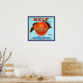 Poster Belt Brand California Oranges (Cuisine)