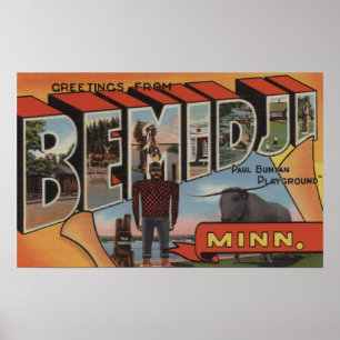 Poster Bemidji, Minnesota - grandes scènes de lettre
