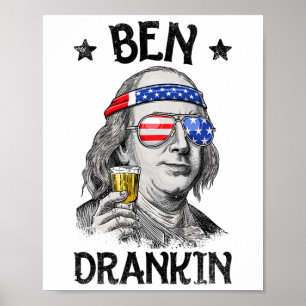 Poster Ben Drankin 4 juillet Benjamin Franklin Hommes Fem