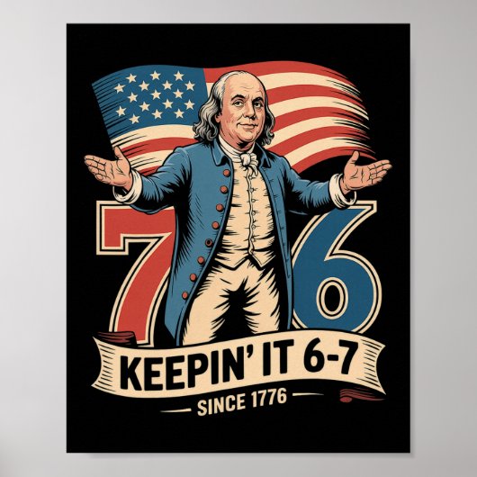 Poster Ben Franklin 67 Mème Garder 7-6 Professeur d'histo (Devant)