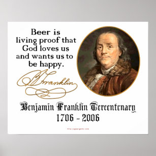 Poster Ben Franklin - bière