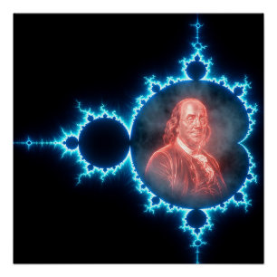 Poster Ben Franklin Mandelbrot Fractale