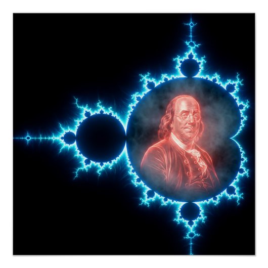 Poster Ben Franklin Mandelbrot Fractale (Devant)
