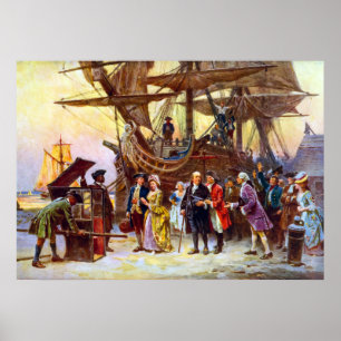 Poster Ben Franklin Revient À Philadelphie