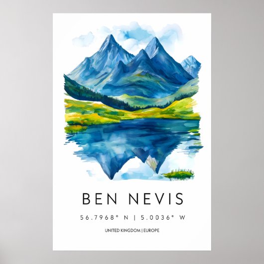 Poster Ben Nevis aquarelle 1 (Devant)