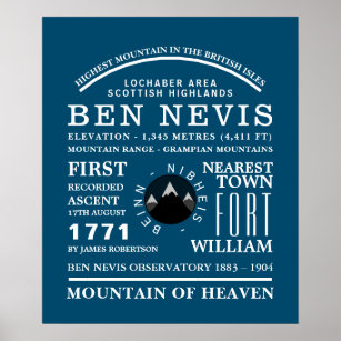 Poster Ben Nevis, Informations sur l'expédition en montag
