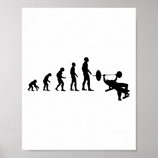 Poster Bench Press Bodybuilding Funny Evolution Strength  (Devant)