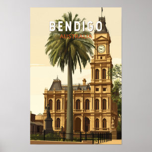 Poster Bendigo Australia Travel Art Vintage