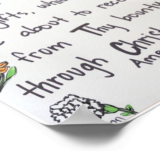 Poster - Bénédiction avant les repas (Coin)