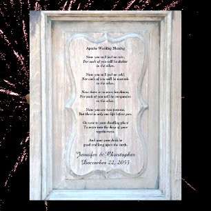 Poster Bénédiction de mariage apache sur vieux bois 16x20