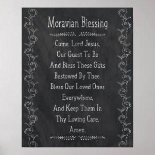 Poster Bénédiction de Moravian - vieille prière de Salem