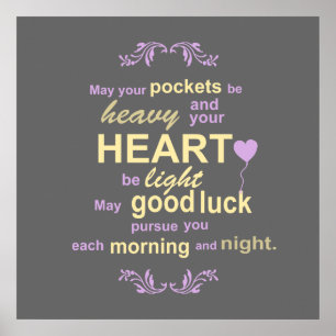 Poster Bénédiction irlandaise de typographie