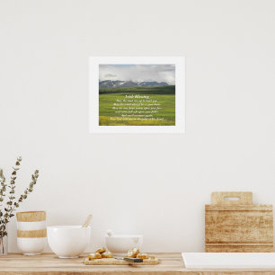 Poster Bénédiction irlandaise Paysage de la vallée verte