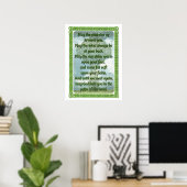 Poster Bénédiction irlandaise verte (Bureau à domicile)