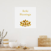 Poster Bénédiction Reiki Blanc/Or (Cuisine)