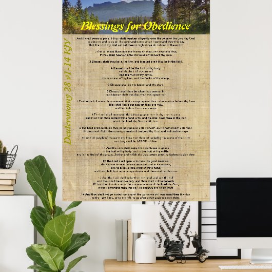 Poster Bénédictions pour l'obéissance (Bureau à domicile)