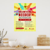 Poster Bénévoles requis Organismes de bienfaisance Mains  (Cuisine)