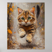 Poster Bengal Cat Leaping Through Autumn Whispers (Devant)