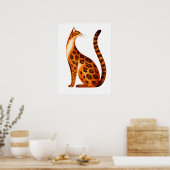 Poster Bengal Cat Profile Watercolor (Cuisine)