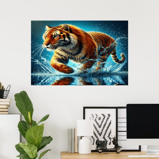Poster Bengale Tigre's Ocean Splash Run (Bureau à domicile)