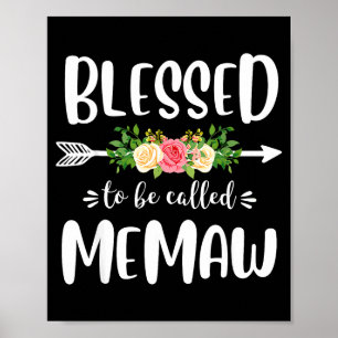 Poster Béni d'être appelé memaw design flèche florale