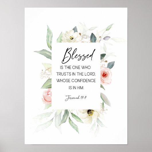 Poster Béni Est Celui, Jérémie 17:7, La Bible Verse Wal (Devant)