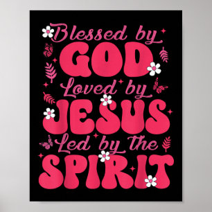 Poster Béni Par Dieu Aimé Par Jésus Papillon Floral Chr