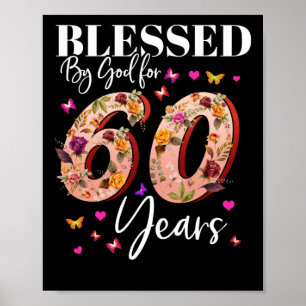 Poster Béni par Dieu pendant 60 ans Anniversaire