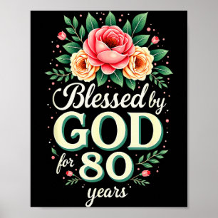 Poster Béni par Dieu pendant 80 ans Religieux 80e anniver