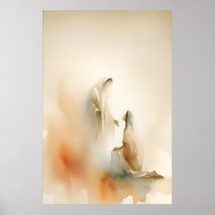 Poster Béni par Jésus Minimaliste Aquarelle Chrétien