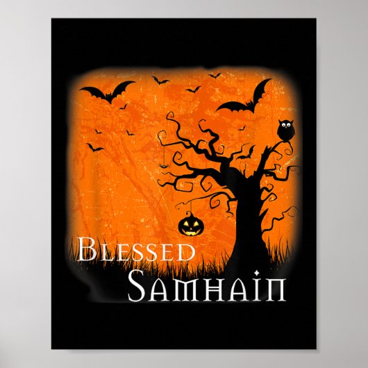 Poster Béni Samhain Wiccan Celtic Pagan Halloween Witc (Devant)
