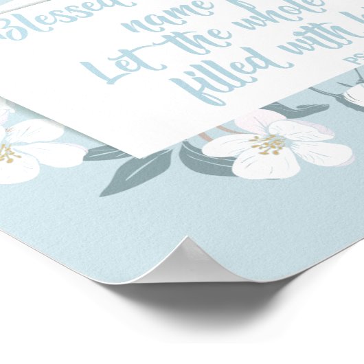 Poster Béni Soit Son Nom Psaume 72:19 Verse Chrétien (Coin)